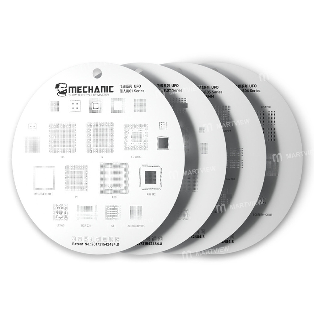 mechanic ufo-drone-series-4-in-1-tinning-bga-reballing-stencil-set-for-drone-maintenance-1