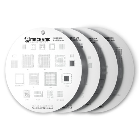 Mechanic UFO Drone Series 4-in-1 Tinning BGA Reballing Stencil Set for Drone Maintenance