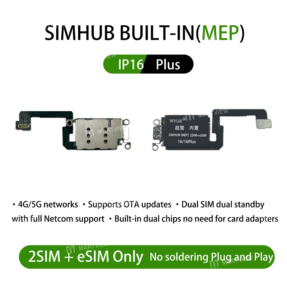 wylie simhub-built-in-mep-integrated-card-slot-finished-product-dual-sim-esim-for-iphone-13-17-9