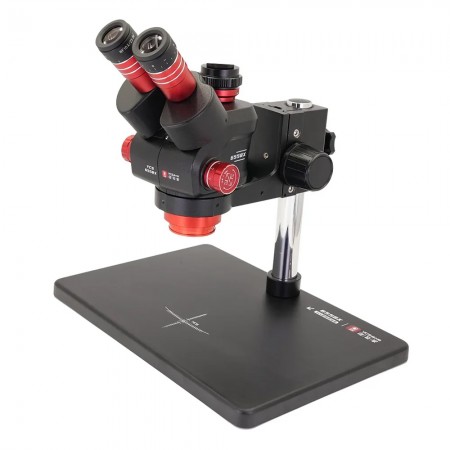 YCS-6558X 6.5X-58X Rotation Trinocular Stereo Zoom Microscope with Big Base