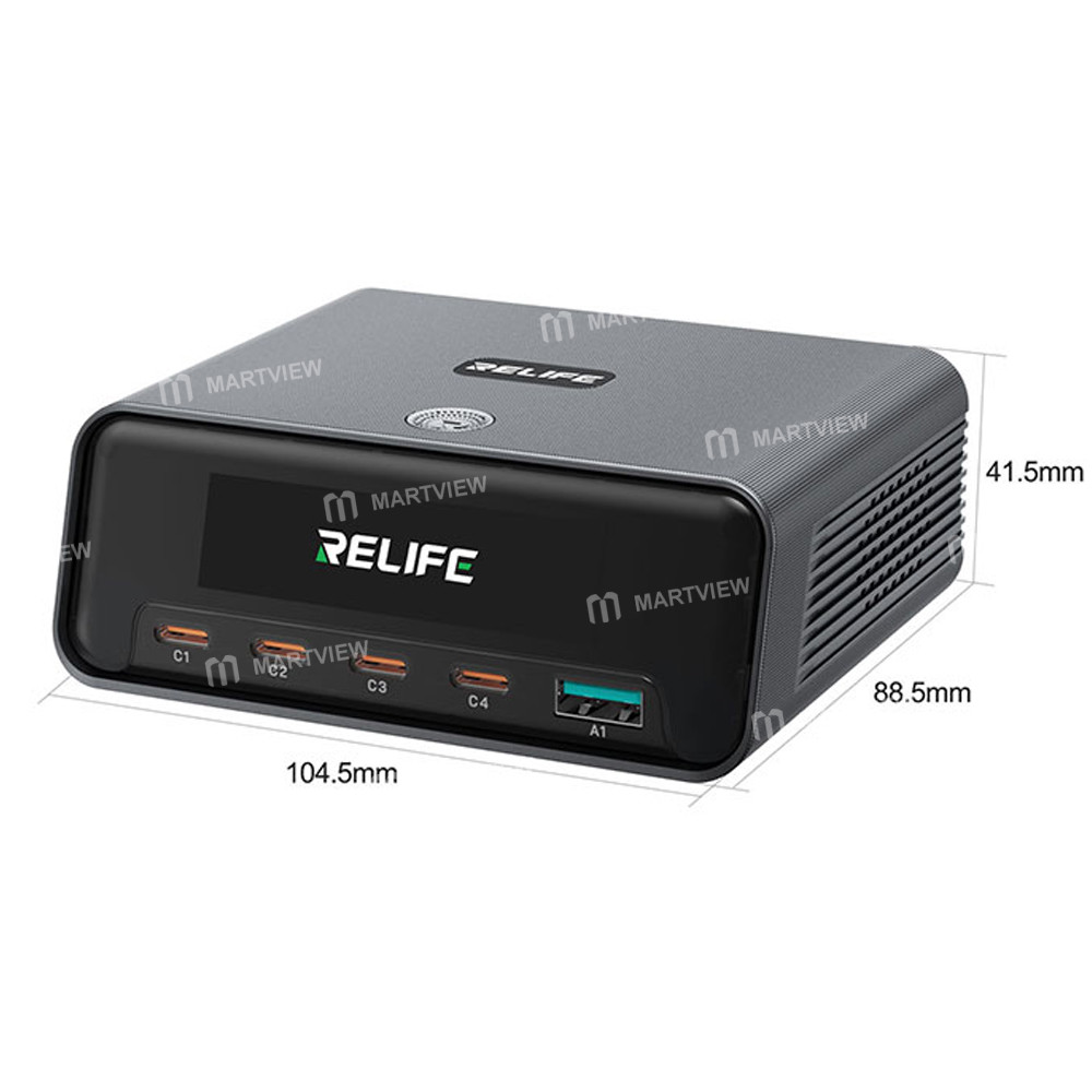 relife q8-165w-gan-intelligent-multi-port-digital-display-charger-up-to-140w-single-port-output-5