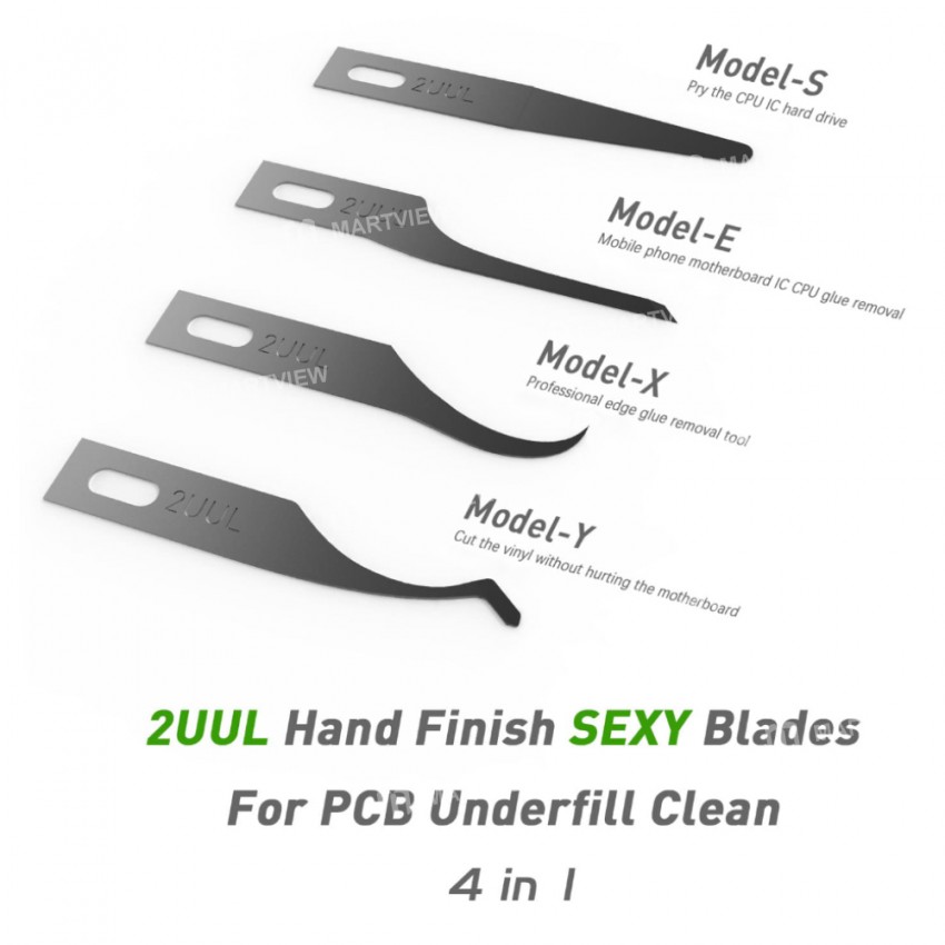2UUL Hand Finish Sexy SEXY Blades with Handle Set for PCB Mainboard CPU Glue Removal