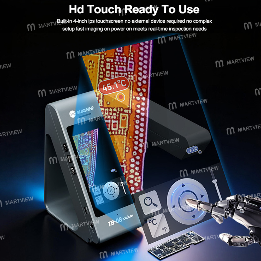 sunshine tb-08-ultra-dual-light-fusion-pcb-motherboard-diagnosis-infrared-thermal-camera-with-smart-