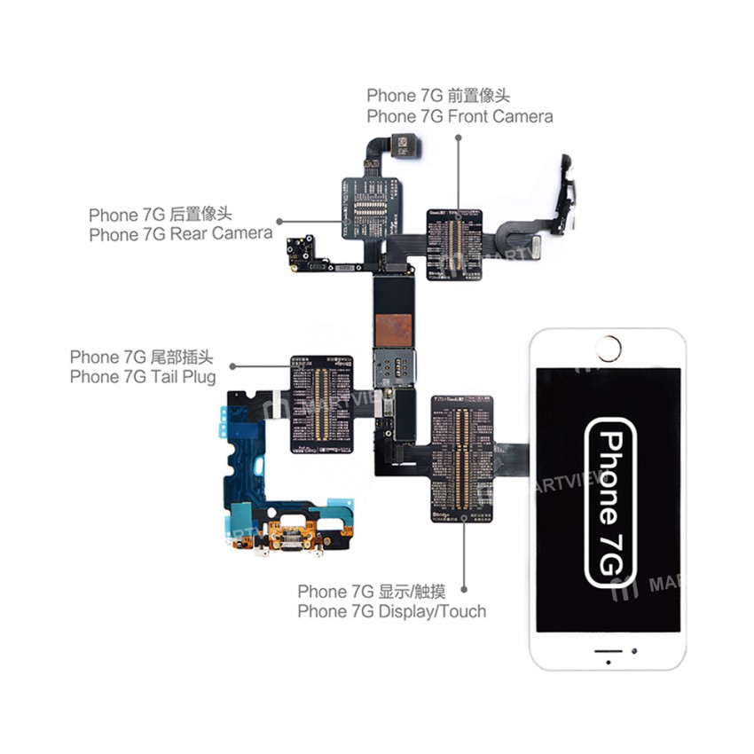 QianLi iBridge PCBA FPC Testing Cable for iPhone 6 6P 6S 6SP 7 7P 8 8P X Front Camera Rear Camera Do