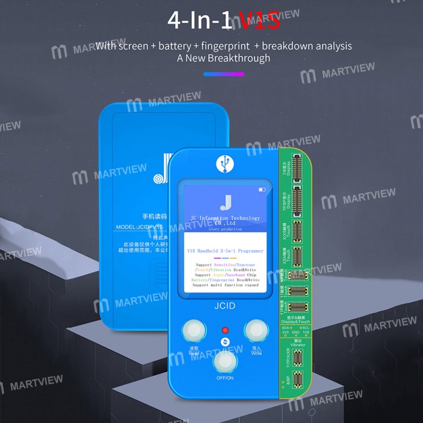 JC V1S Phone Code Reading Photosensitive Original Color Touch Screen Battery Fingerprint Serial Numb