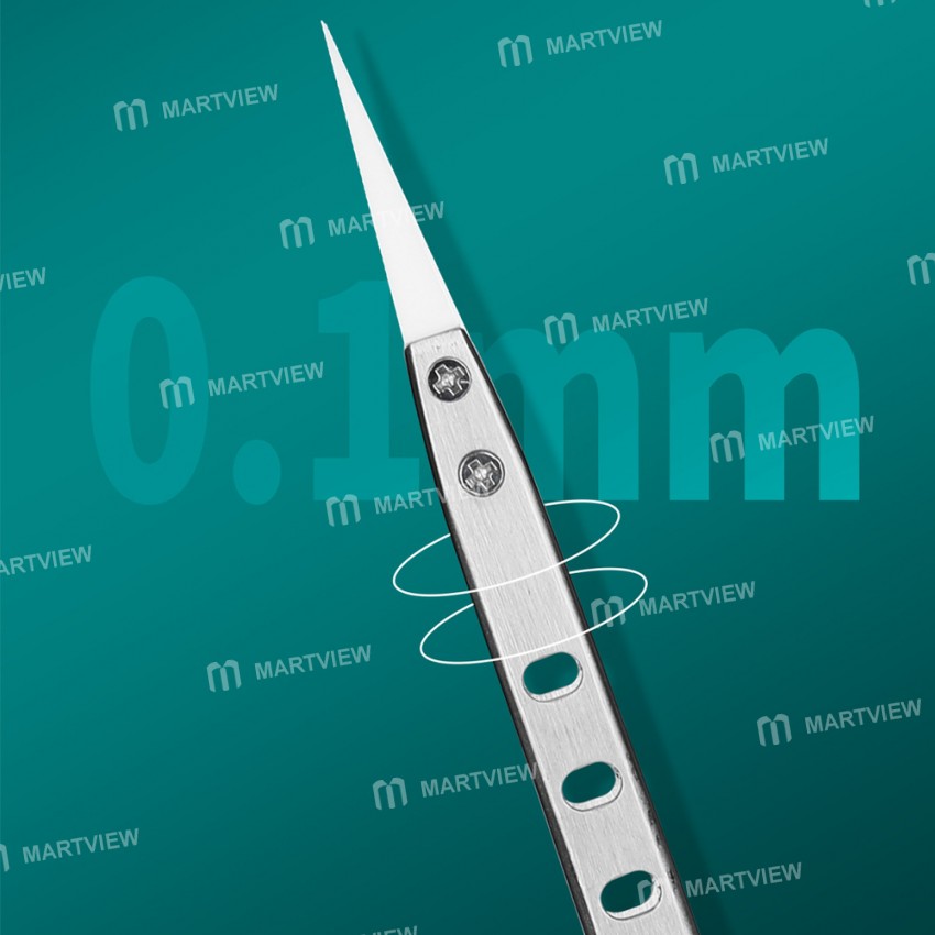 kgx tc002-insulation-nonmagnetic-ceramic-head-stainless-steel-tweezers-for-mobile-phone-repair-7