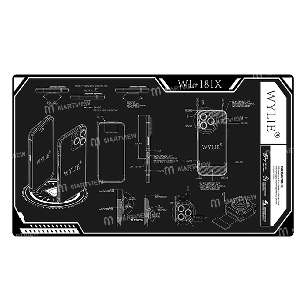 wylie wl-181x-15-inch-heat-insulating-silicone-mat-for-mobile-phone-tablet-repair-9