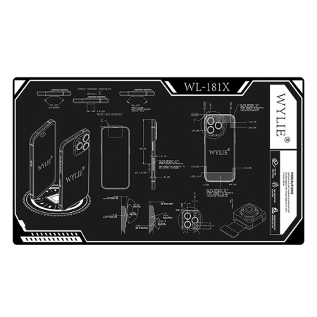 Wylie WL-181X 15-inch Heat Insulating Silicone Mat for Mobile Phone / Tablet Repair