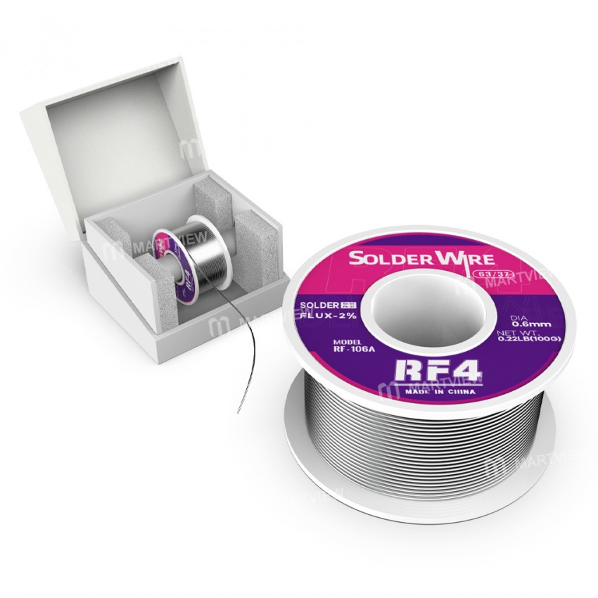 rf4 rf-106a-100g-06mm-63sn-lead-free-rosin-core-solder-tin-wire-4