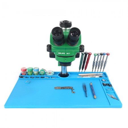 Relife RL-M5T-160B 0.7-5.0X Continuous Zoom Trinocular HD Stereo Microscope for Mobile Phone Repair