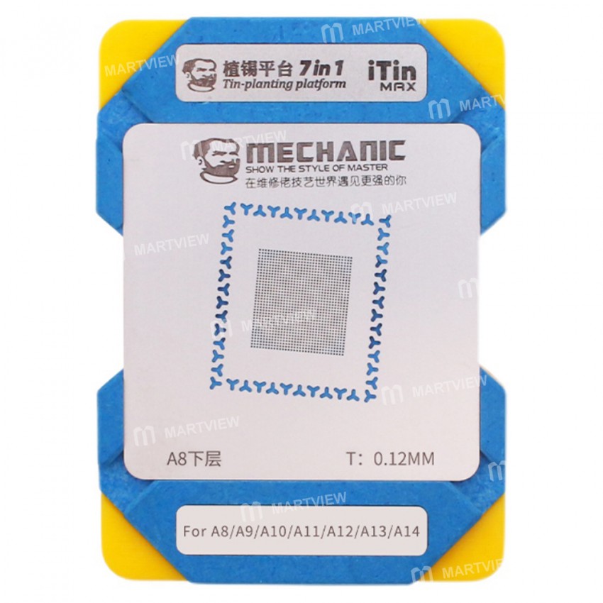 Mechanic 7-in-1 0.12mm iTin BGA Reballing Stencil Platform For iPhone A8 / A9 / A10 / A11 / A12 / A1
