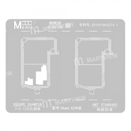 MaAnt 0.12mm Squarer Chamfer BGA Reballing Stencil for Huawei Mate X2 Middle Layer