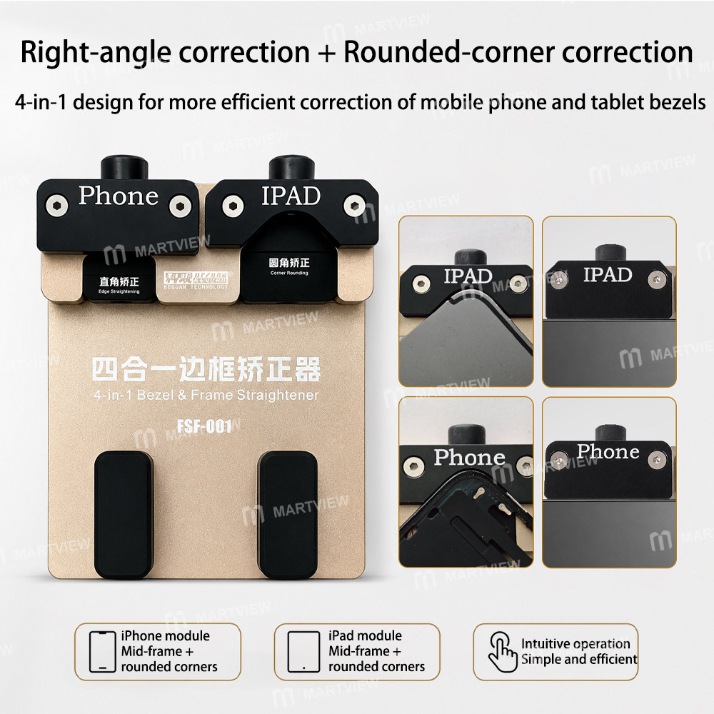 keguan fsf-001-4-in-1-bezel-frame-straightener-for-iphone-ipad-right-angle-rounded-corner-correction