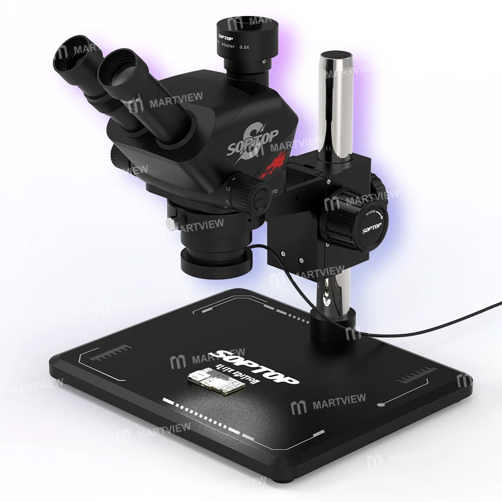 soptop 7060-ultra-7-60x-adjustable-zoom-trinocular-stereo-microscope-with-big-base-for-pcb-repair-1