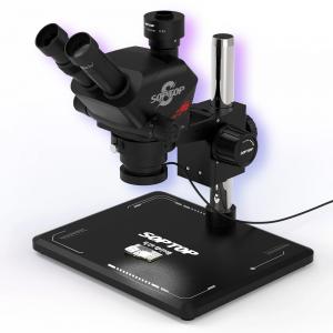 Soptop 7060 Ultra 7-60X Adjustable Zoom Trinocular Stereo Microscope with Big Base for PCB Repair