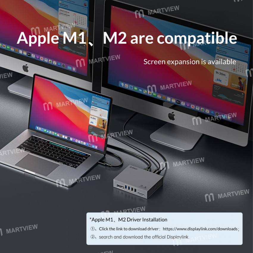 orico cdh-15h-15-in-1-multifunctional-multi-interface-4k-multi-screen-docking-station-for-macbook-pr