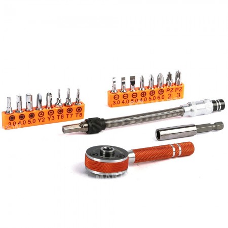 JAKEMY JM-6119 19 in 1 Multipurpose Precision Screwdriver Ratchet Repair Tools Sets for Cellphone Electronics Furniture Repair