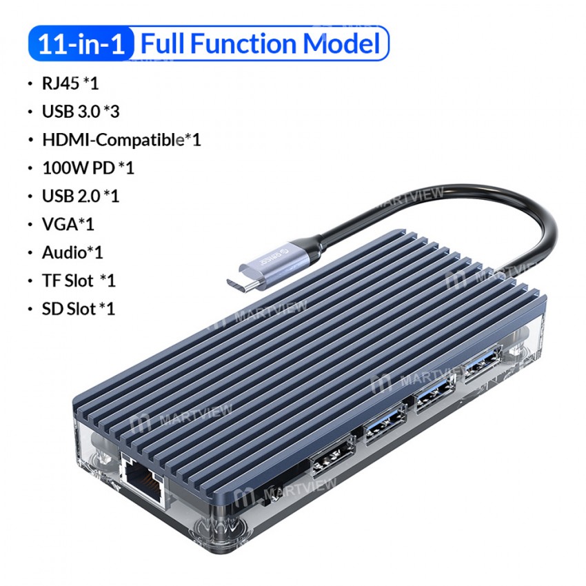 orico wb-series-type-c-to-multiple-interfaces-transparent-hub-22