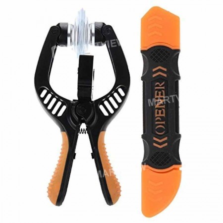 JAKEMY JM-OP14 2 in 1 LCD Screen Sperate Pilers & Flexible Double-end Metal Opening Prying Tool Sucker for Samsung iPhone iPad Laptop Tablet PC