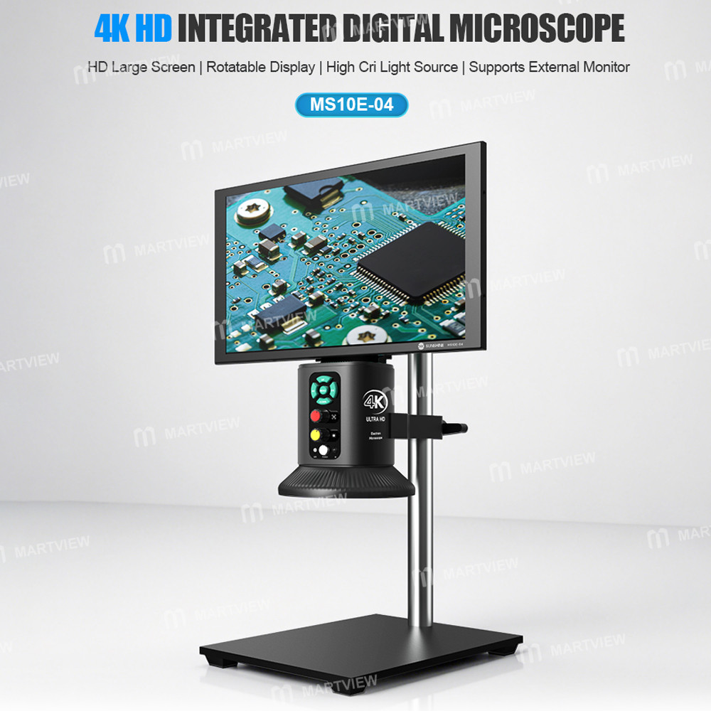 sunshine ms10e-04-4k-hd-digital-microscope-with-universal-stand-10-inch-large-display-for-motherboar