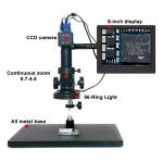 2MP HD CCD VGA Microscope Camera with Adjusting Bracket 0.7-4.5X Continous Zoom LED Light 8inch LCD