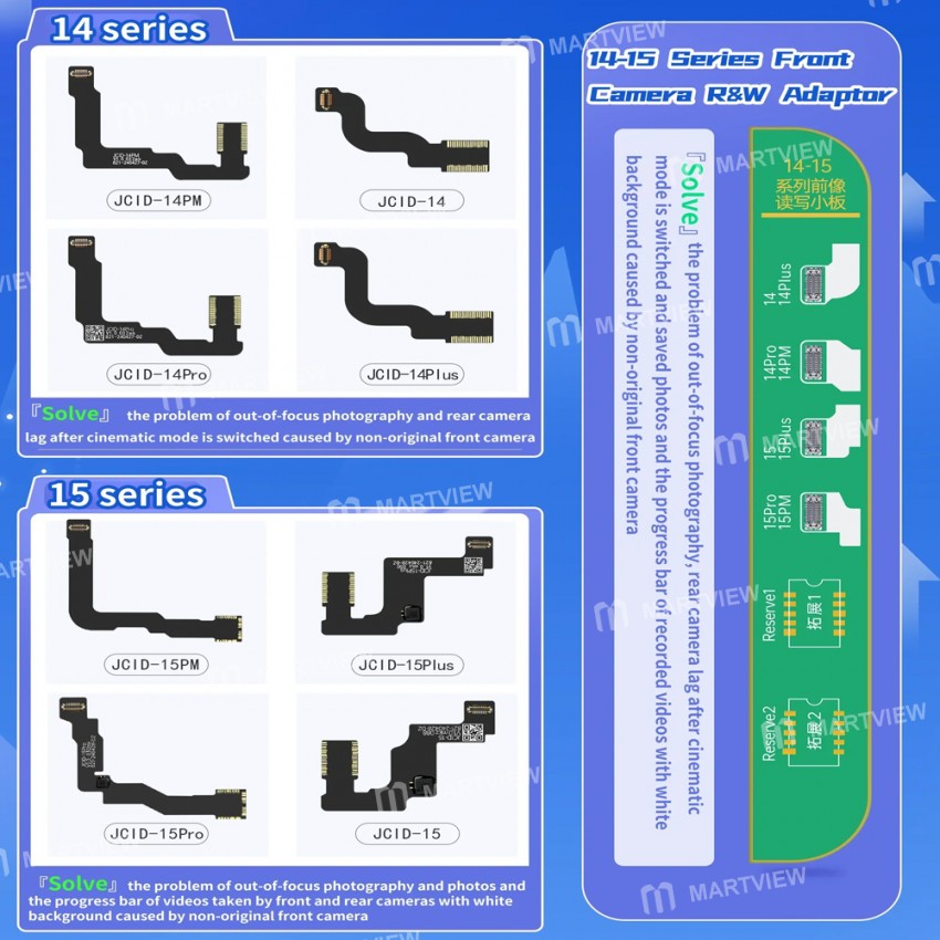 jcid v1se-v1s-pro-front-camera-repair-adaptor-flex-cable-works-for-iphone-14-to-15-pro-max-2