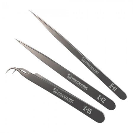 Mechanic X-11 X-12 X-15 High Hardness Anti-magnetic Curved / Straight Jump Wire Tweezers
