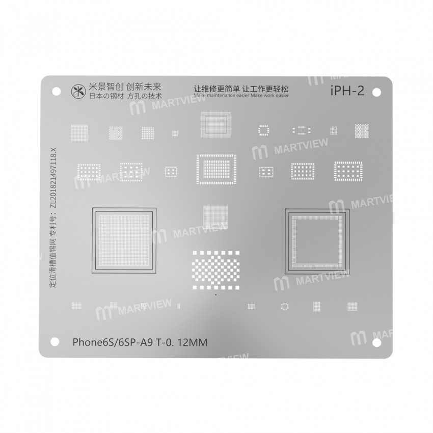 MiJing Reballing Stencil Plant Tin Steel Net for A9 iPhone 6S / 6S Plus