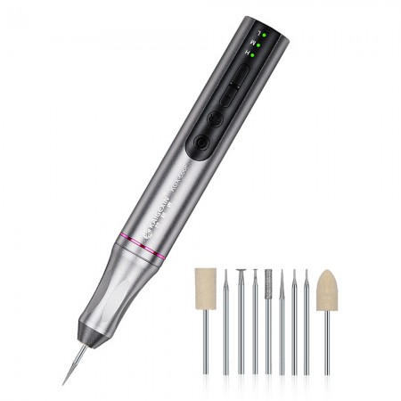 KGX-666F Handheld Rechargeable Smart Adjustable Speed Polishing Pen with 8 Grinding Heads