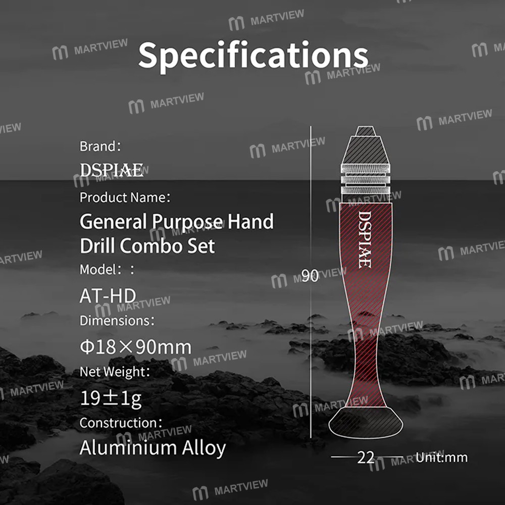 dspiae at-vhds-general-purpose-hand-drill-combo-pin-set-with-tungsten-steel-drill-bit-6