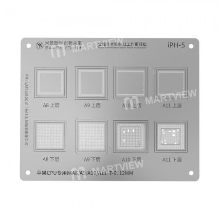 MiJing Reballing Stencil Plant Tin Steel Net for A8 A9 A10 A11 CPU