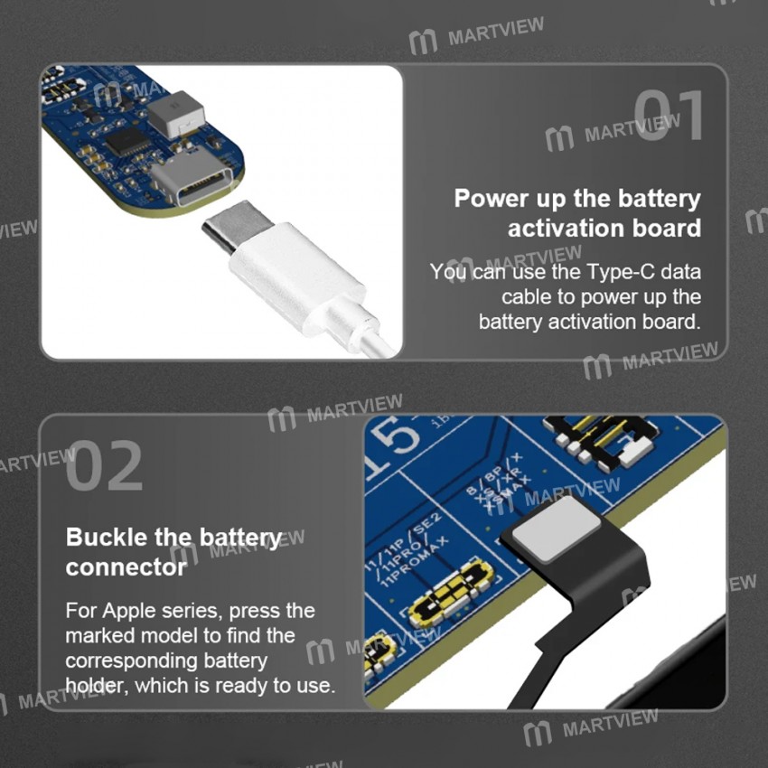 jtx p15-disassembly-free-battery-charging-activation-board-with-pd-charging-for-iphone-6-to-15pro-ma