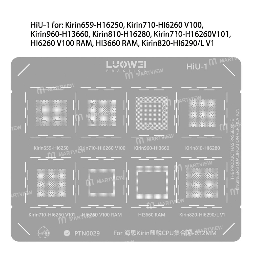luowei cpu-series-bga-reballing-stencil-set-for-apple-hisilicon-kirin-mediatek-qualcomm-13