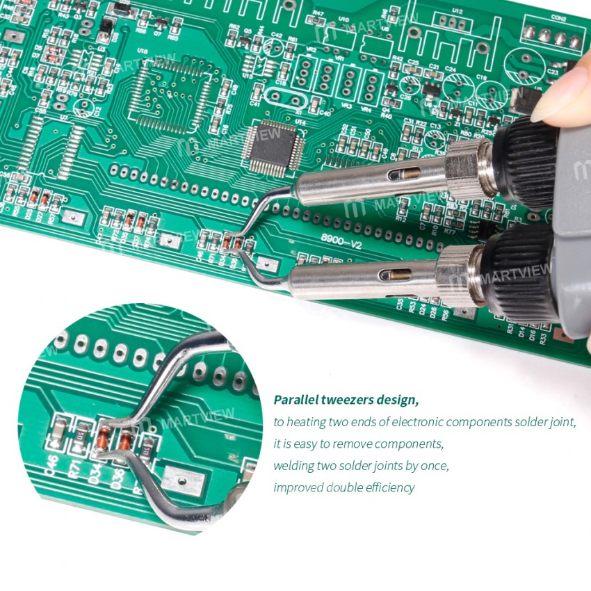 YIHUA 938D SMD Electric Heating Pliers Soldering Tweezer Repair Rework Station