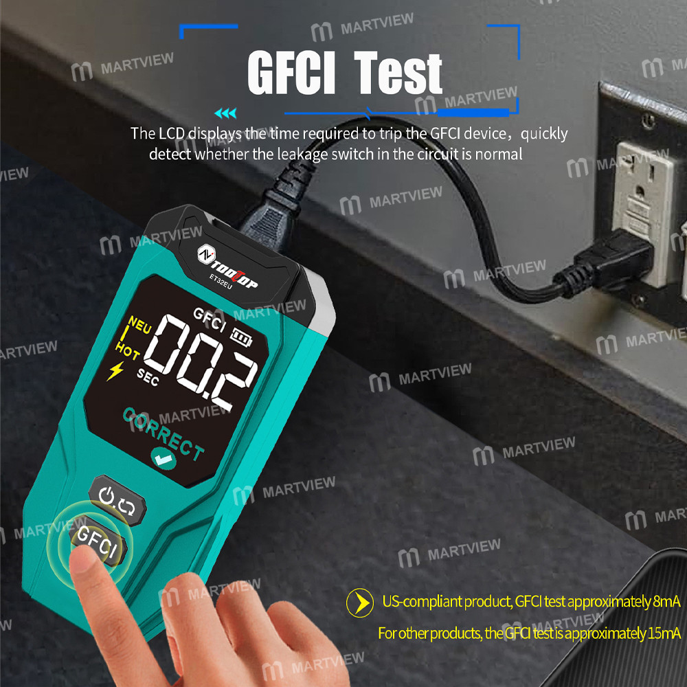 tooltop et32-smart-ai-mode-digital-circuit-breaker-finder-gfci-outlet-tester-with-ncv-function-6