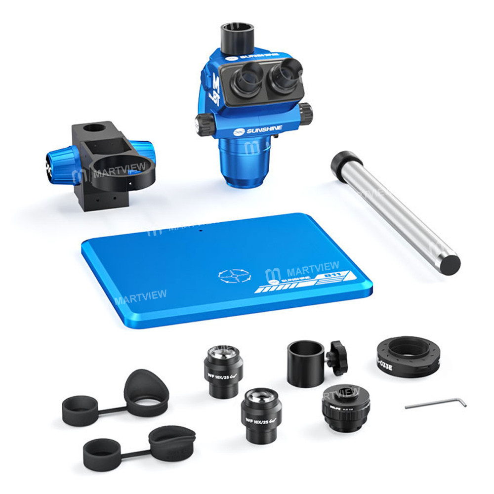 sunshine m8t-ultra-b11-6-72x-synchronous-zoom-trinocular-stereo-microscope-with-b11-big-base-5