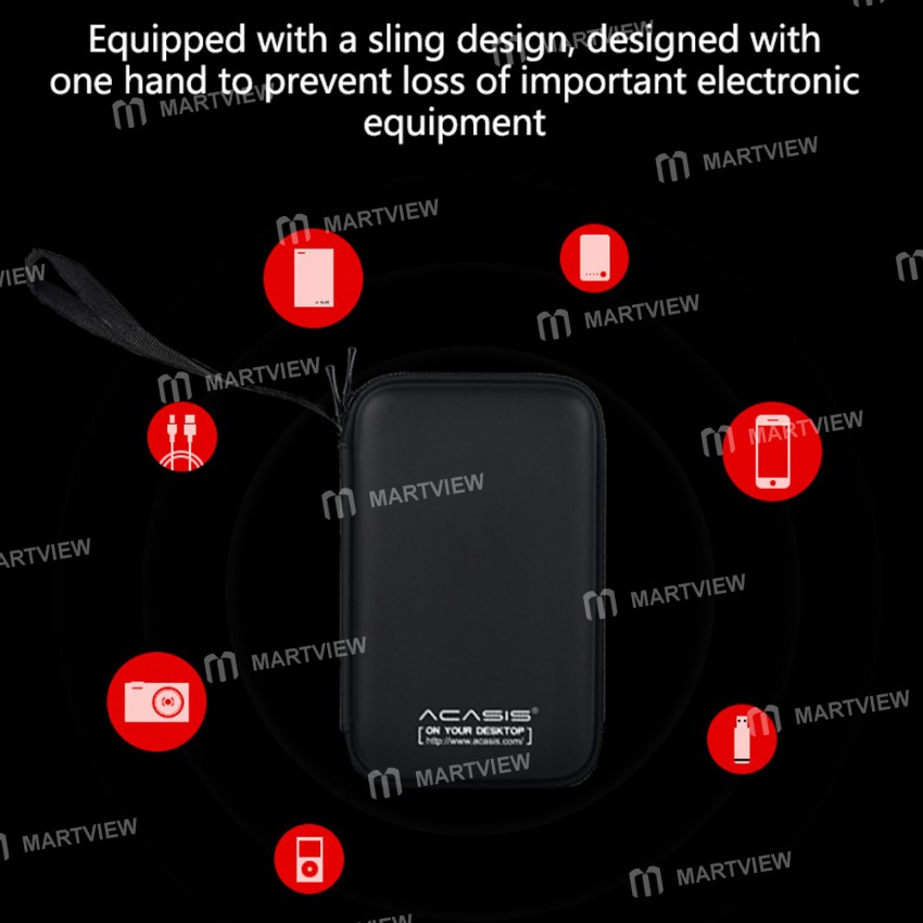 Acasis Portable 2.5-inch Protection Multifunction Storage Bag for External Hard Drive Box