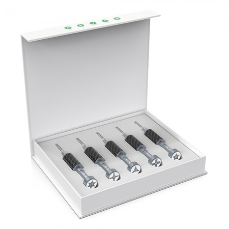 Relife RL-729A Steel Cannon King 5-in-1 Carbon Fiber Finish + S2 Steel 2D Screwdriver Set