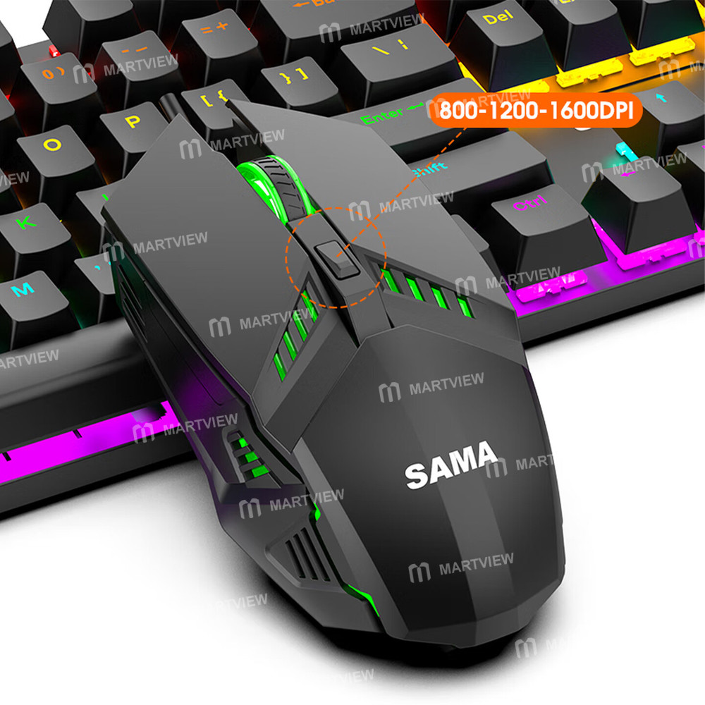 sama ck1900-mechanical-switch-4d-function-keys-dynamic-rgb-lighting-keyboard-mouse-set-2