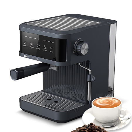 Multifunctional Electric Coffee Maker 850W 20Bar Mini Coffee Machine with Portafilter, Single and Double Portafilter Basket, 92 degrees Celsius Smart Brew 3 stage adjustable steam wand for Latte Art Espresso