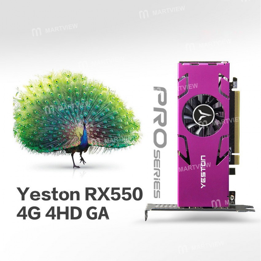 Yeston RX550 4GB / 128bit / GDDR5 4-screen Graphics Card Support Split Screen with 4*HD Output Ports