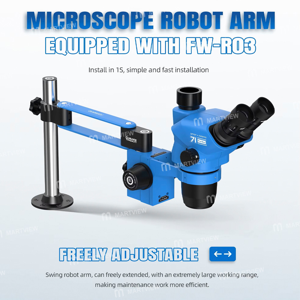 forward fw-71pro-max-r03-67-45x-synchronous-zoom-trinocular-stereo-microscope-with-r03-short-style-s