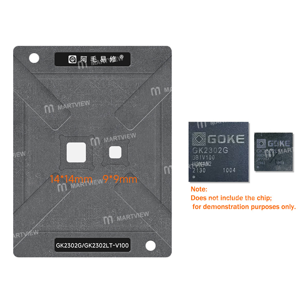 amaoe 020mm-gk2302g-v100-gk2302lt-v100-ssd-controller-bga-reballing-stencil-tin-plating-platform-set