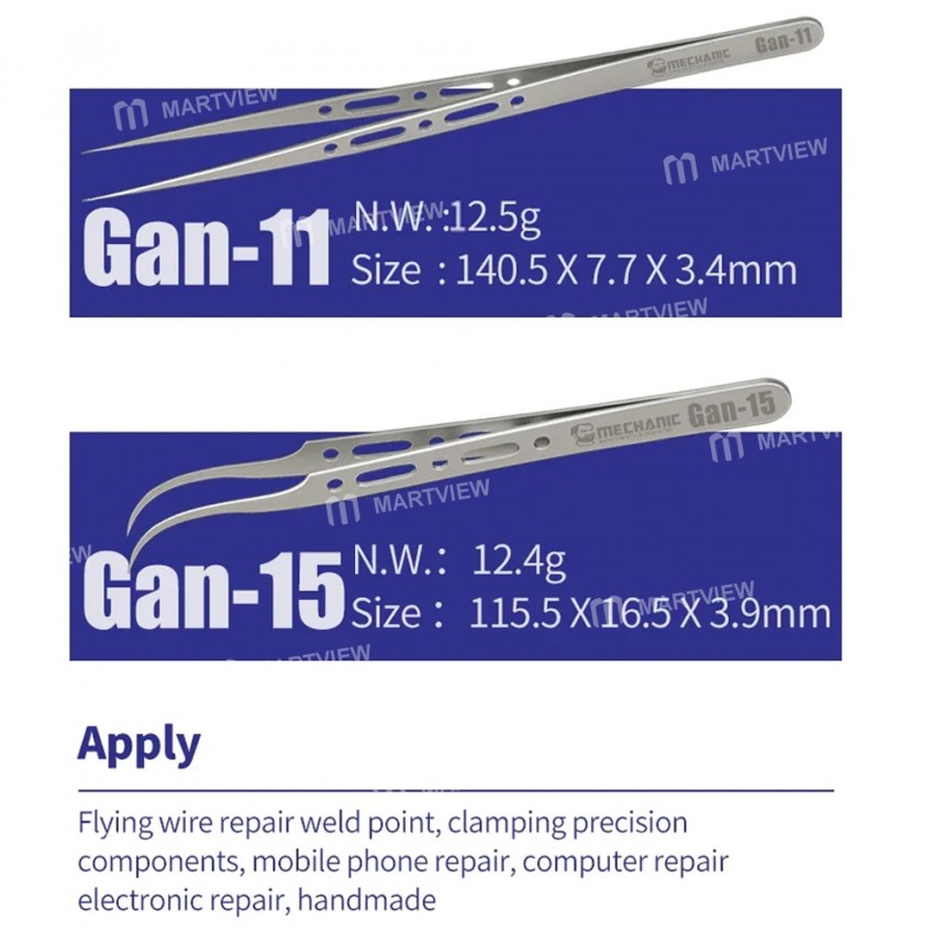 mechanic gan-15-gan-11-mobile-phone-repair-fingerprint-flying-wire-anti-magnetic-precision-tweezers-