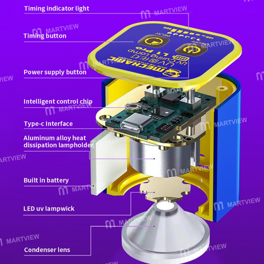 mechanic l1-pro-intelligent-double-beads-high-power-uv-glue-fast-curing-lamp-3
