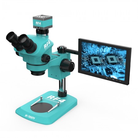 RF4 RF7050TV-2KC1-X010 7-50X Electronic Trinocular Microscope with 2K HD Camera & 10-inch Monitor