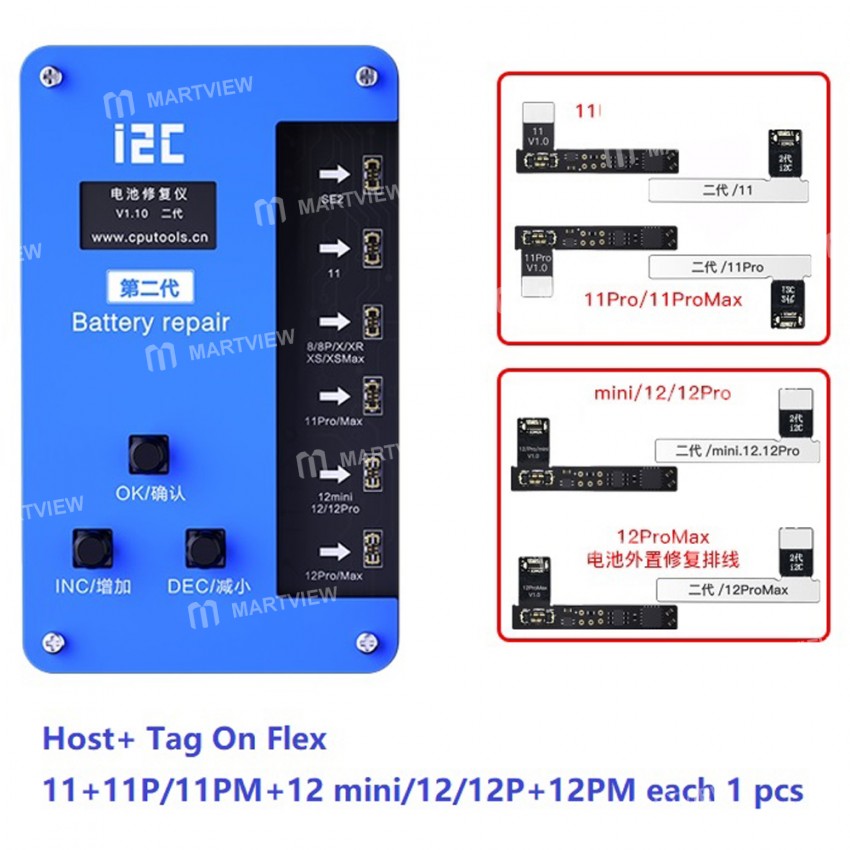 i2C Battery Flex Cable Repair Programmer for iPhone 11&12 Series Battery Data Copy Encryption Error