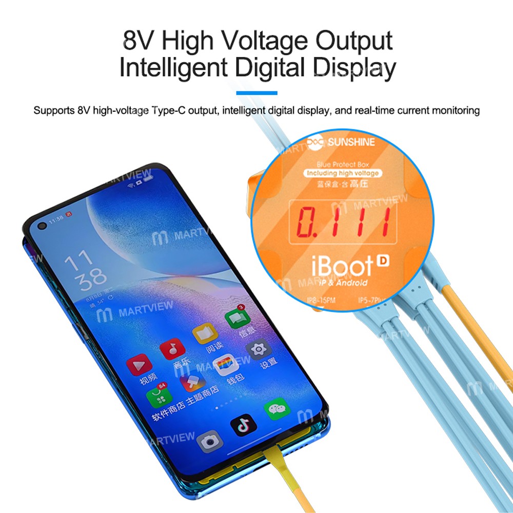 sunshine iboot-d-v100-high-voltage-power-supply-onoff-boot-line-for-iphone-8-to-16pm-android-6