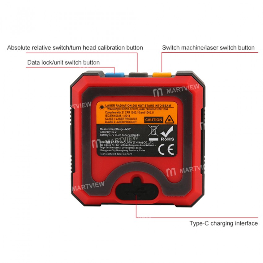 UNI-T LM320A / LM320B Magnetic Backlight Electronic Digital Protractor