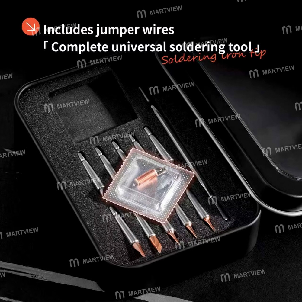 ycs c210-k1-soldering-iron-tip-with-10pcs-needles-for-screen-motherboard-flying-wire--mixed-version-